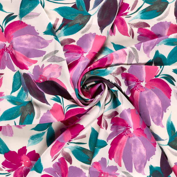 Satin Duchesse tissu Lilas imprimé 