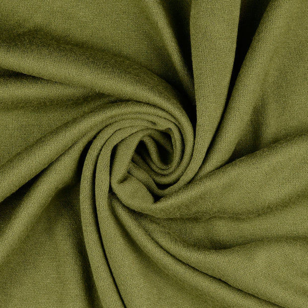 Heavy Knit tissu Vert kaki brossé 