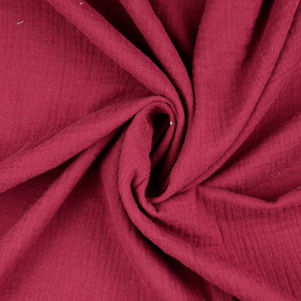 double gaze tissu bordeaux 
