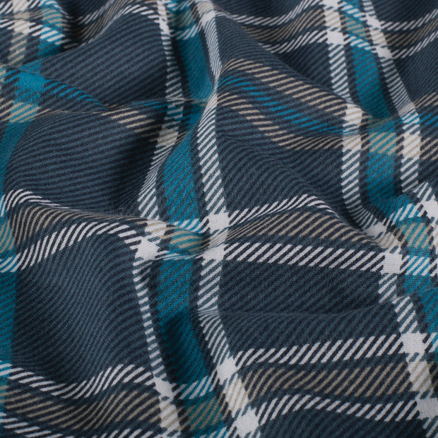 Flannel fabric Checks Navy
