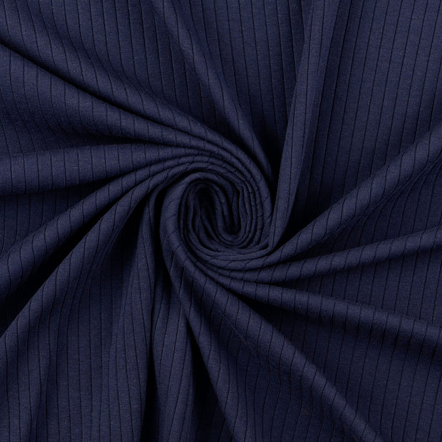 Rib Jersey tissu Bleu Marine doux 