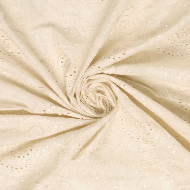  fabric Off White embroidered 