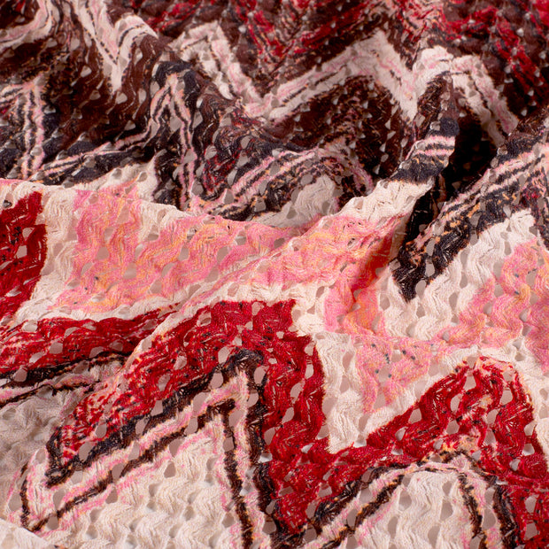 Plissé fabric Stripes Pink