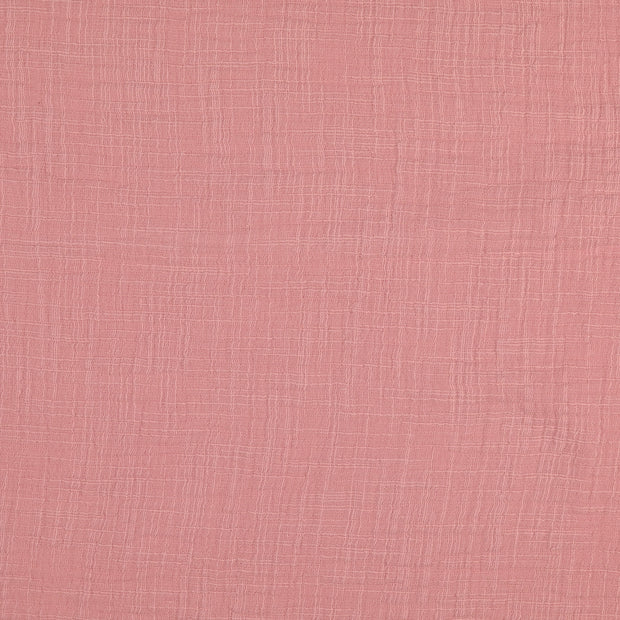double gaze tissu Unicolore Rose