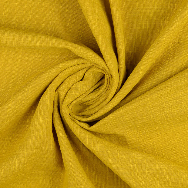 double gaze tissu Ocre slub 