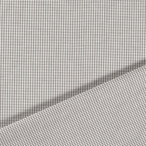 Popeline de Coton tissu Carreaux Gris foncé
