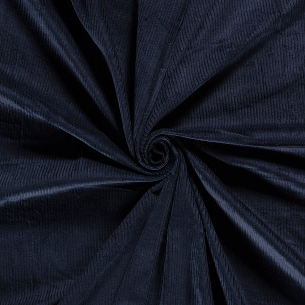 Jumbo Cord Stretch 6w fabric Navy 