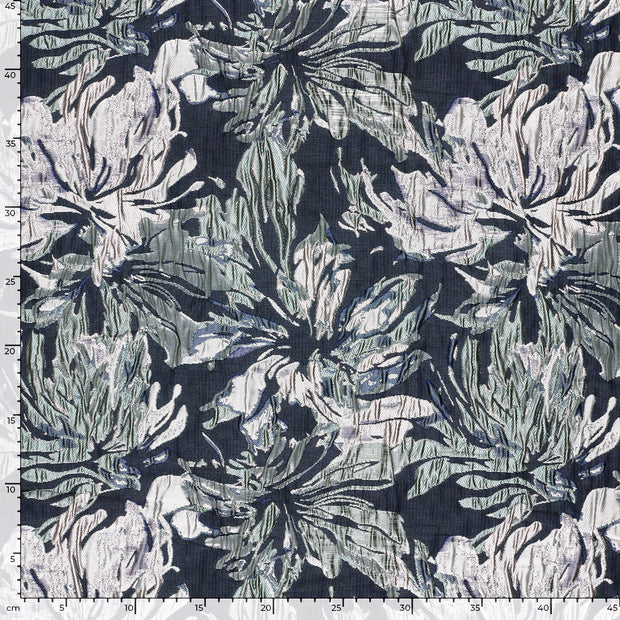 Jacquard fabrik Blumen Schwarz