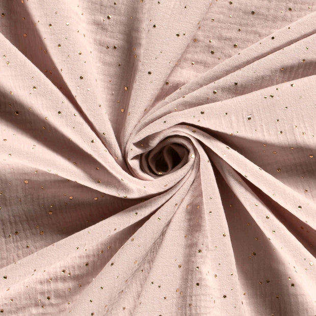 Muslin fabric Dots Light Pink