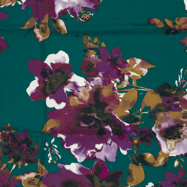 Viscose Nylon Crepe fabric Petrol 