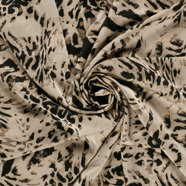 Satin Duchesse tissu Beige imprimé 