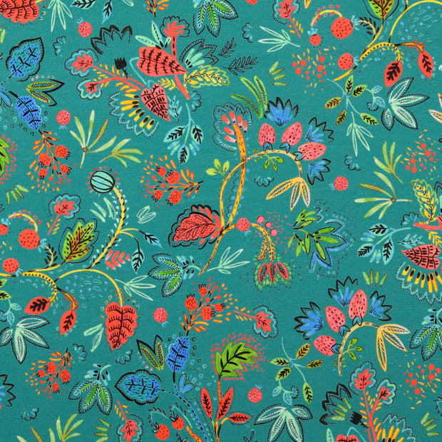 Baumwolle Jersey fabrik Blumen grün