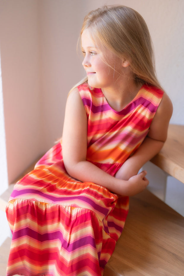 Viscose Satin fabrik Geometrisch Lachsfarbe