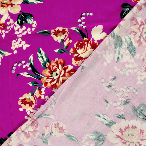 Bambou Poplin tissu fleurs imprimé 