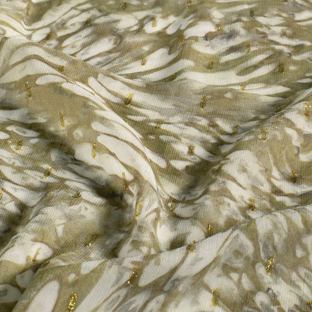 Chiffon fabrik Glitter Braun