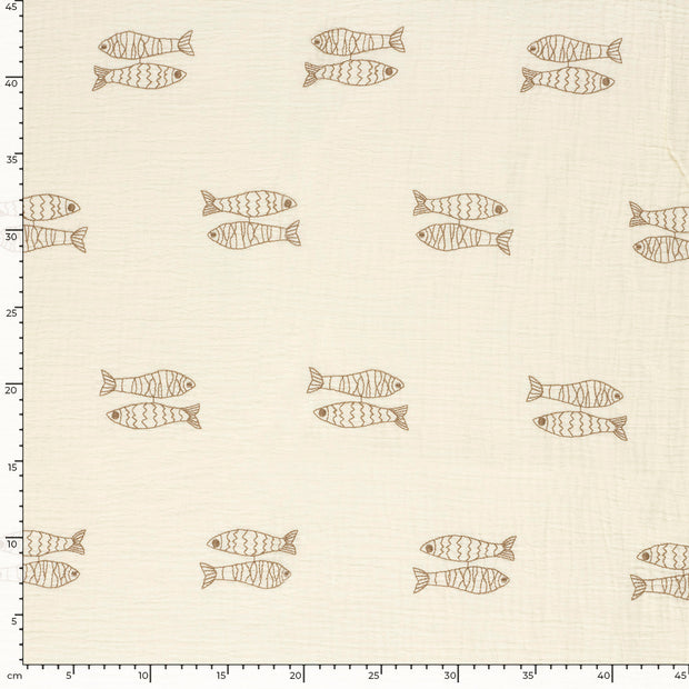 Musselin fabrik Fische Taupe
