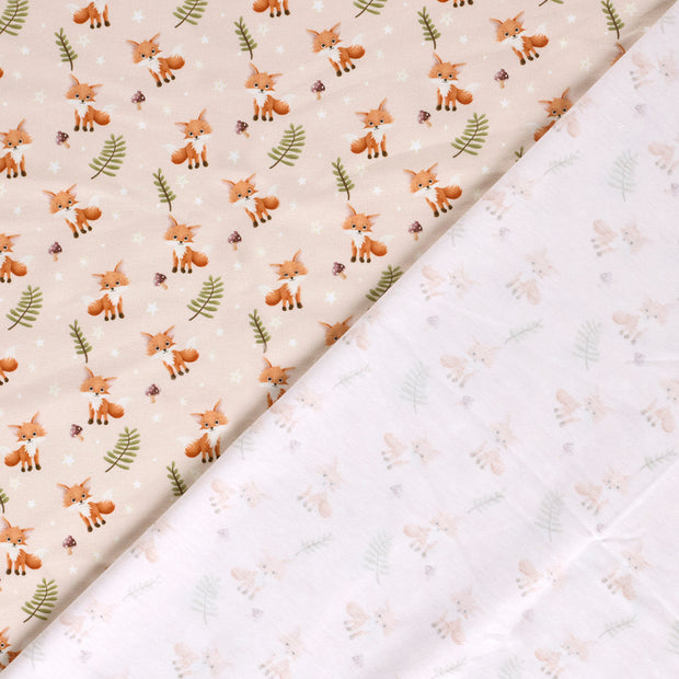 Jersey fabric Foxes digital printed 