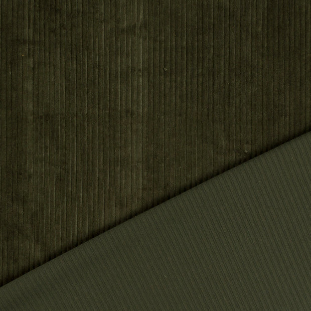 Nicky Velours Rib fabrik Khaki-Grün 