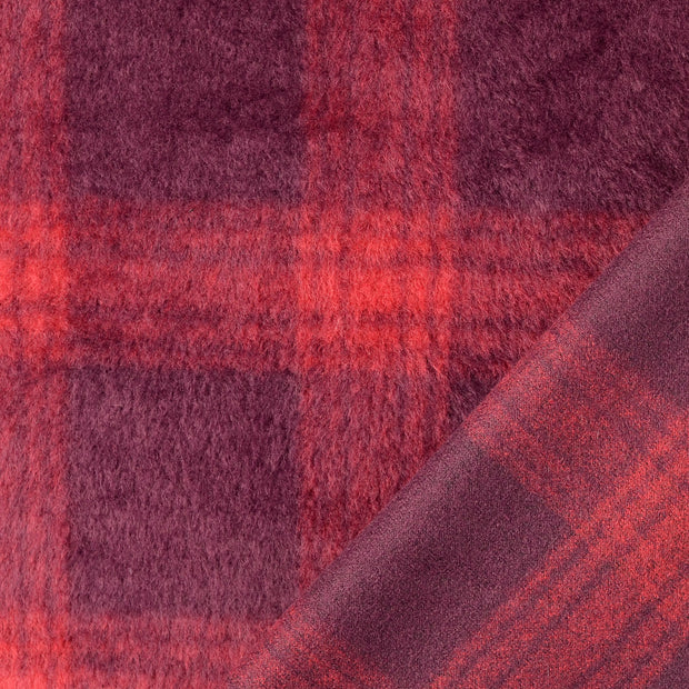 Mantel Wool Touch fabrik Bordeauxrot stickerei 