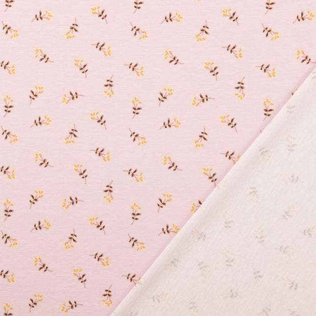 Jersey tissu Rose clair imprimé 