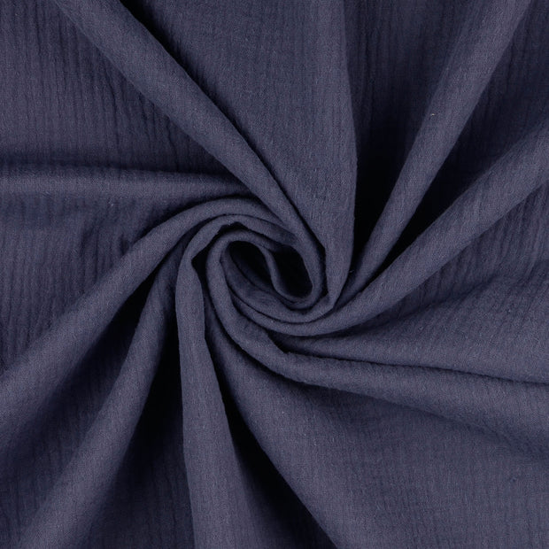 double gaze tissu Bleu acier 