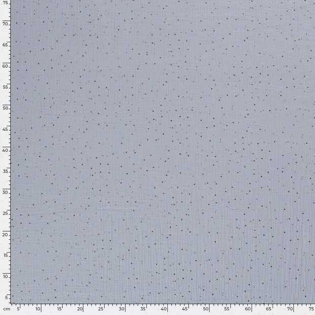 Muslin fabric Dots Baby Blue