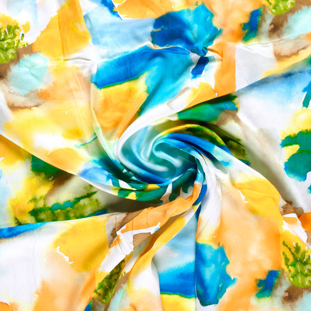 Viscose Satin fabrik Aqua digital bedruckt 
