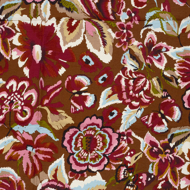 Viscose Nylon Crepe fabrik Braun 