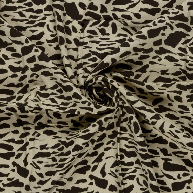 Sergé de Viscose tissu Beige imprimé 