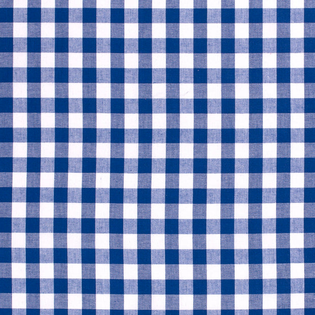Popeline de Coton tissu Carreaux Cobalt