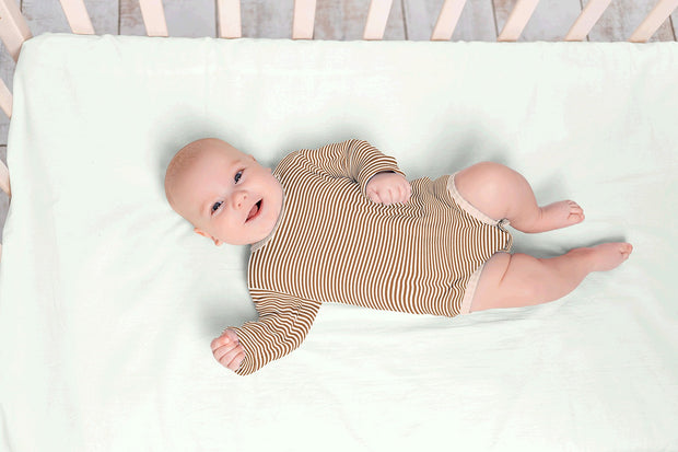 Cotton Jersey Yarn Dyed fabric Stripes Caramel