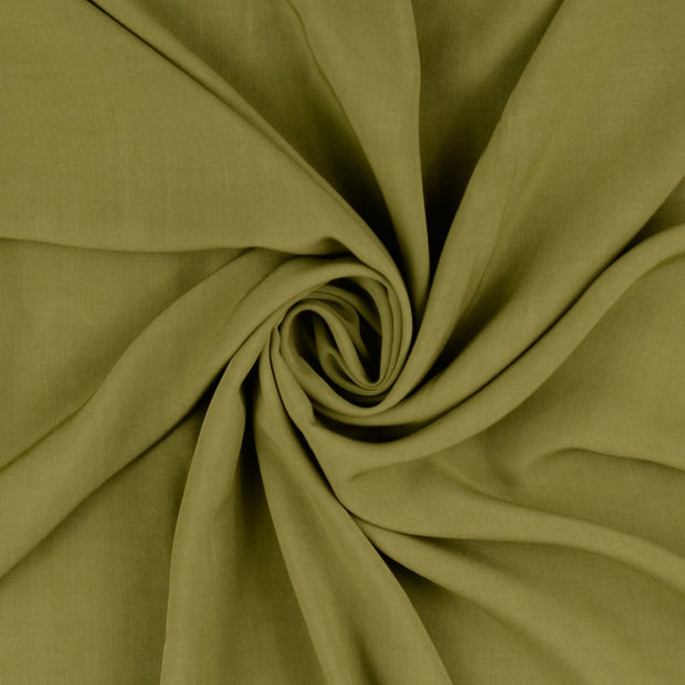 Popeline de Viscose tissu Vert Olive 