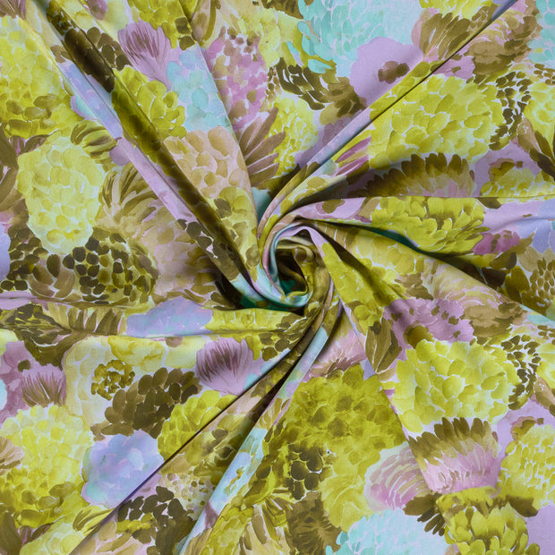 Viscose Satin fabrik Hellblau digital bedruckt 