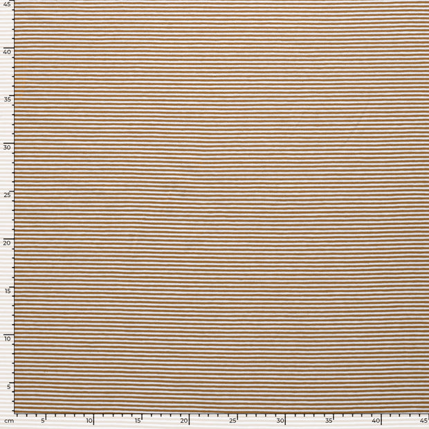 Cotton Jersey Yarn Dyed fabric Stripes Camel