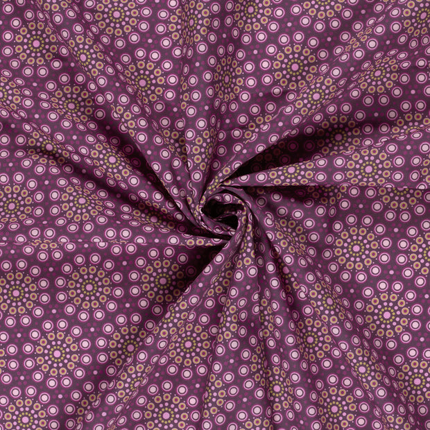 Cotton Poplin fabric Magenta digital printed 