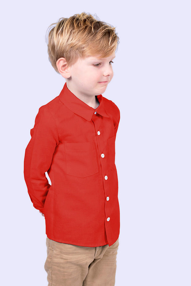 Bamboo Poplin fabric Unicolour Red