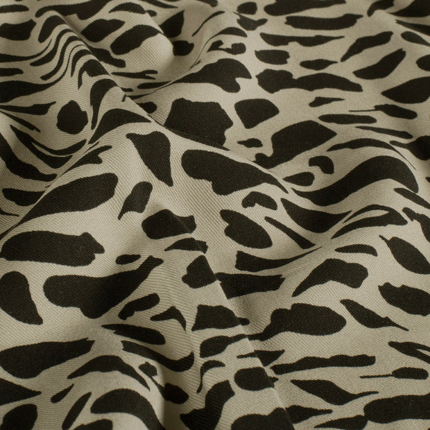 Sergé de Viscose tissu Abstrait Beige
