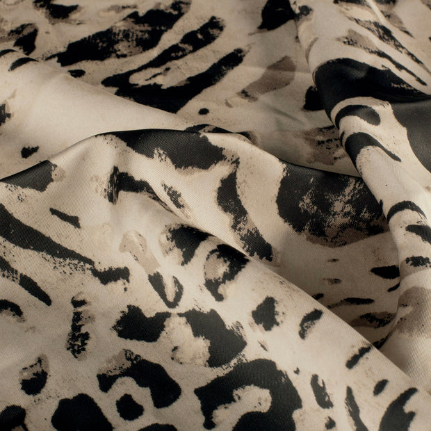 Satin Duchesse tissu animaux Beige