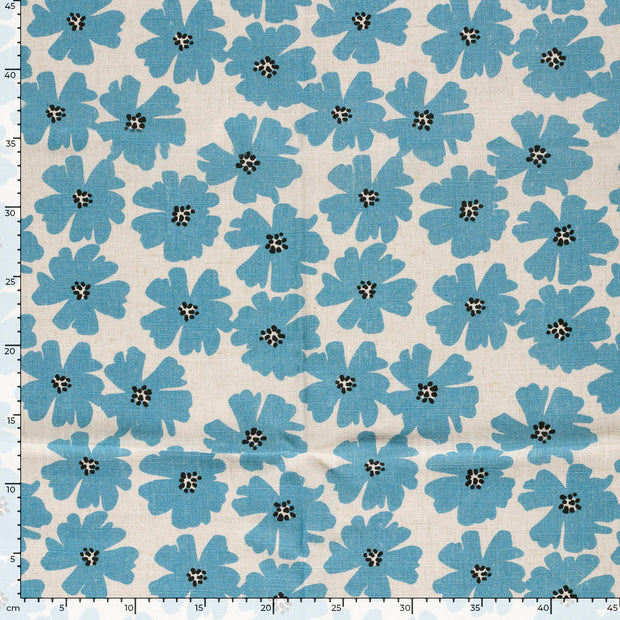  fabric Flowers Aqua