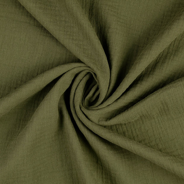 Musselin fabrik Khaki-Grün 