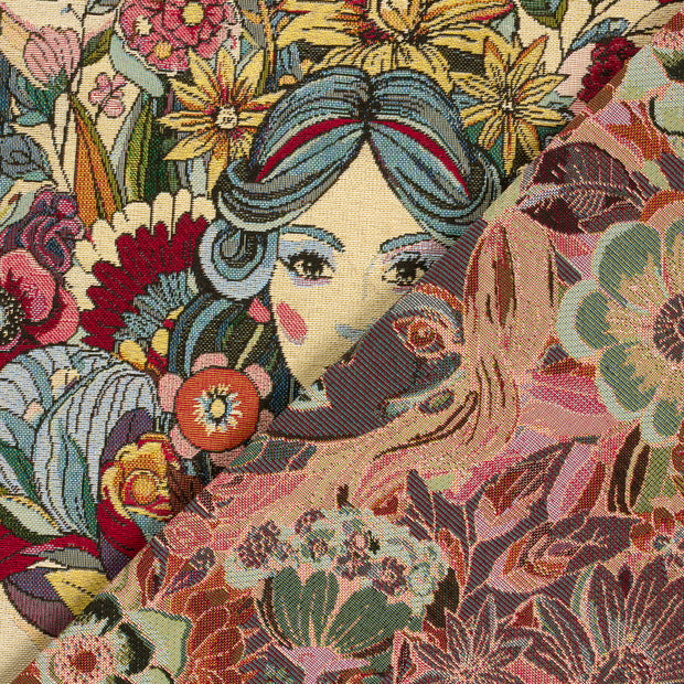 Gobelin tissu fleurs jacquard 