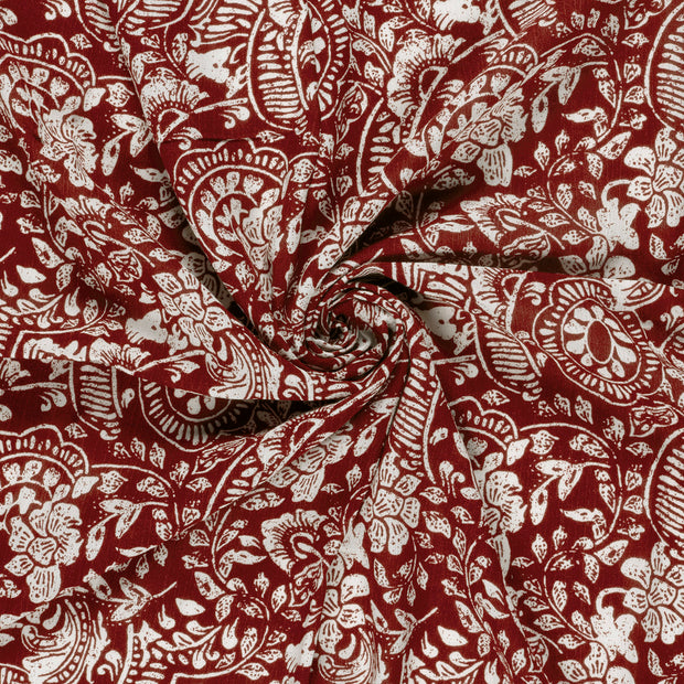 Borken Crepe tissu Bordeaux imprimé 