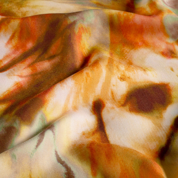 Viscose Poplin fabrik Abstrakt Ocker