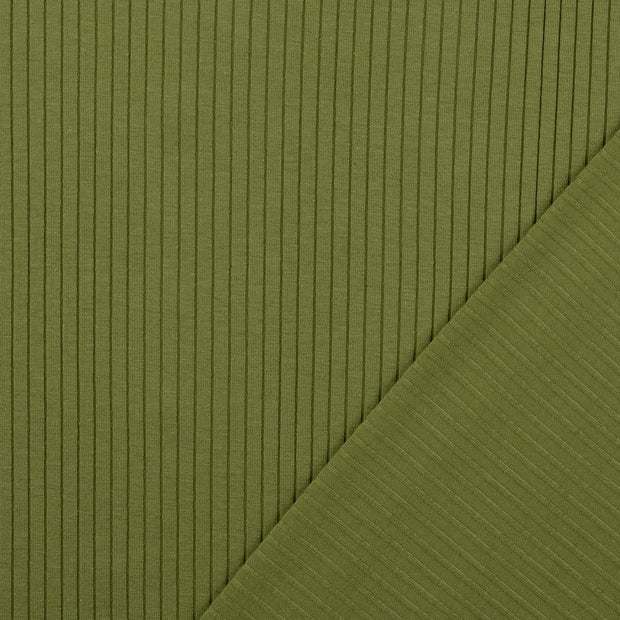 Rib Jersey tissu Vert Forêt 
