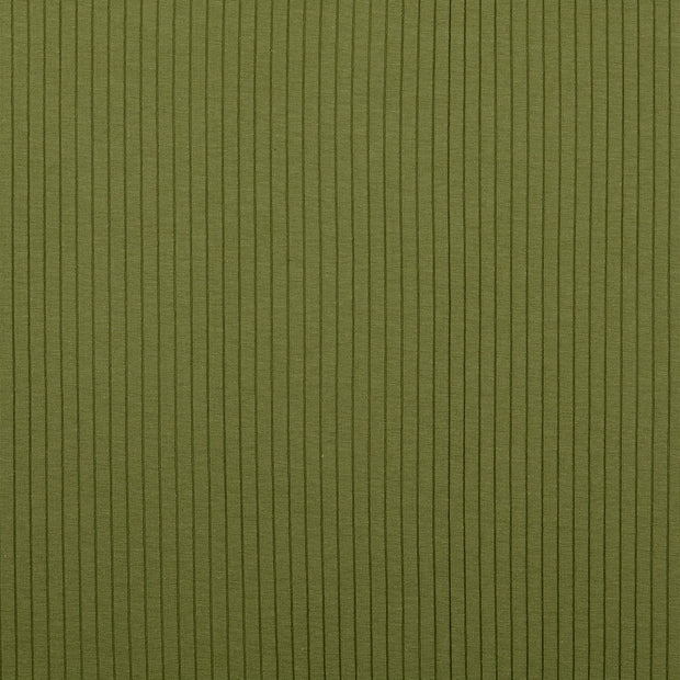 Rib Jersey tissu Unicolore Vert Forêt