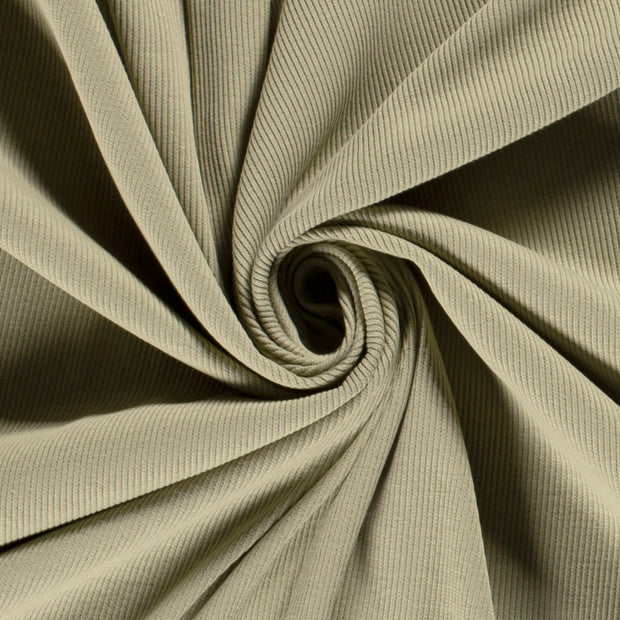 Rib Jersey tissu Vert Olive mat 