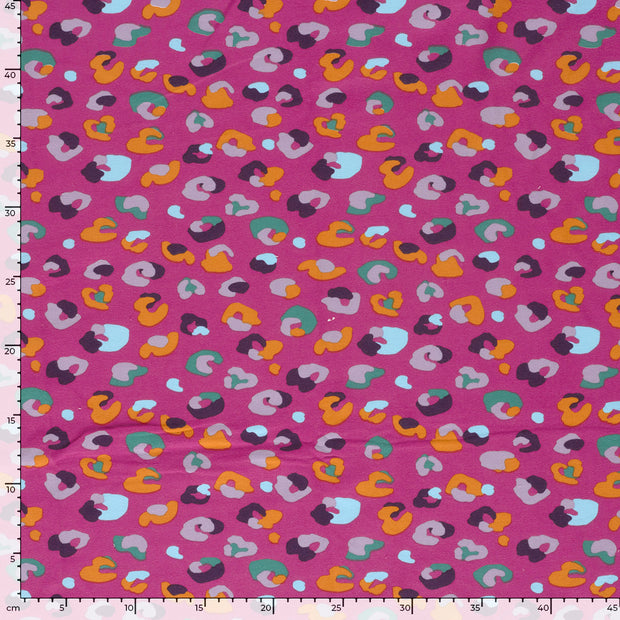 French Terry fabrik Leoparden Fuchsia