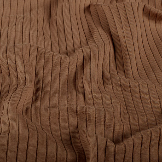 Rib Jersey tissu Unicolore Camel