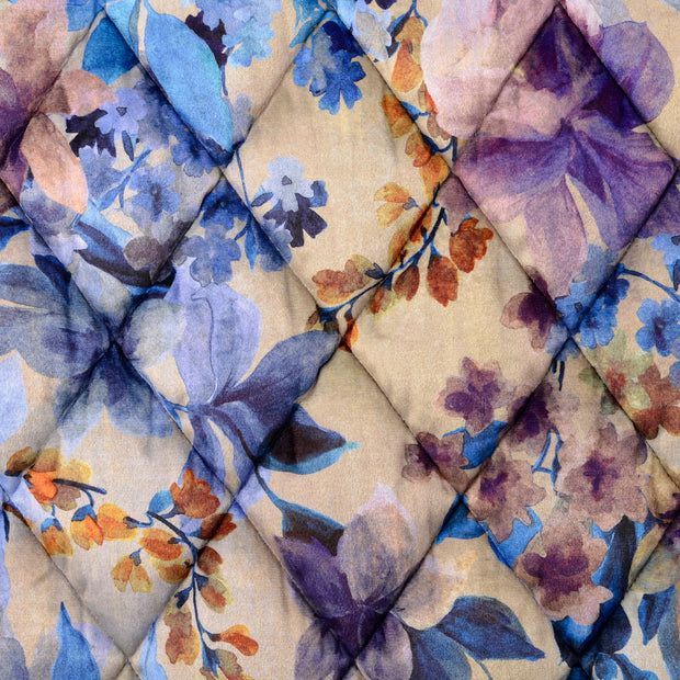  tissu fleurs Cobalt