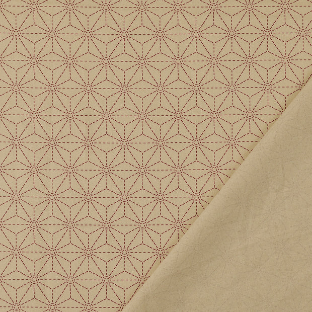 Popeline de Coton tissu Bordeaux imprimé 